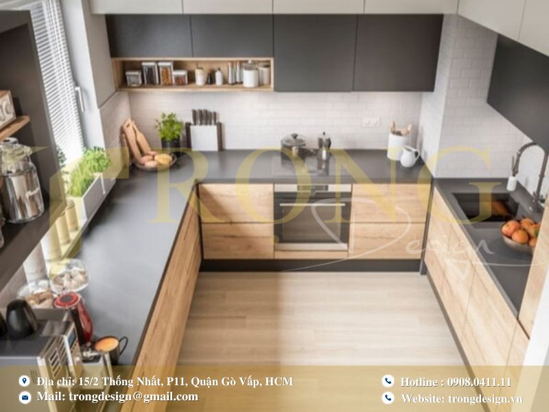 Bếp chữ U tiện nghi – Tối đa hóa khu vực nấu