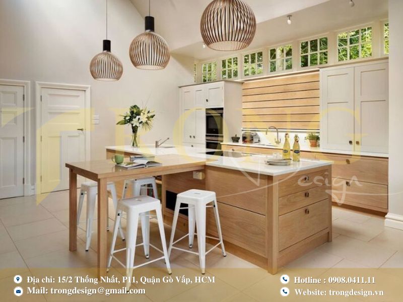 Bếp tích hợp bàn đảo – Vừa nấu vừa tiếp khách