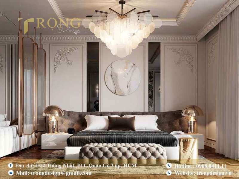 Nâu trầm, ánh sáng đa lớp và bố cục tiện nghi chuẩn luxury.