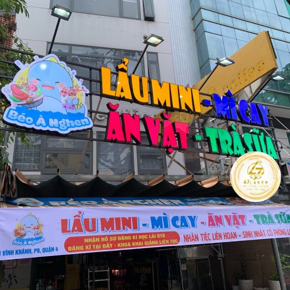 Thi công bảng hiệu giá rẻ Sài Gòn _ Làm bảng hiệu quảng cáo, bảng hiệu cửa hàng uy tín Sài Gòn - Hà Nội_ Trọng Design