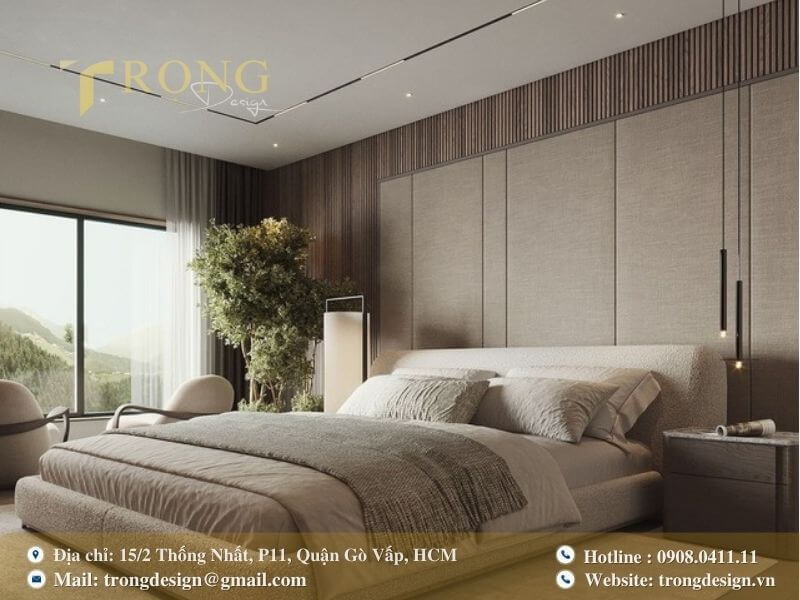 Sang trọng, hiện đại với khung cảnh núi đồi và cây xanh.