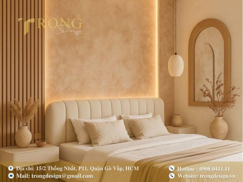 Ấm áp và dịu dàng với tông màu cam đất và be.