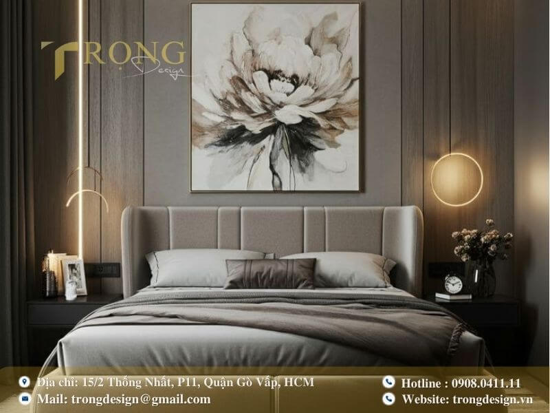Không gian nghỉ ngơi thư thái với điểm nhấn nghệ thuật.