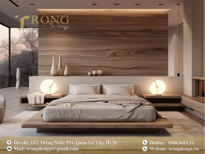 Phòng ngủ hiện đại sang trọng với tầm nhìn đẹp.