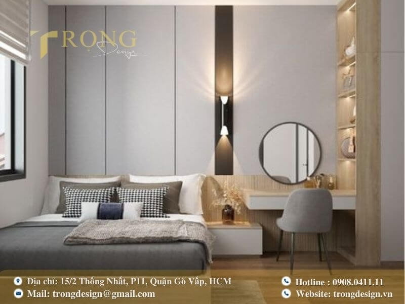 Phòng ngủ hiện đại với tông màu trung tính.