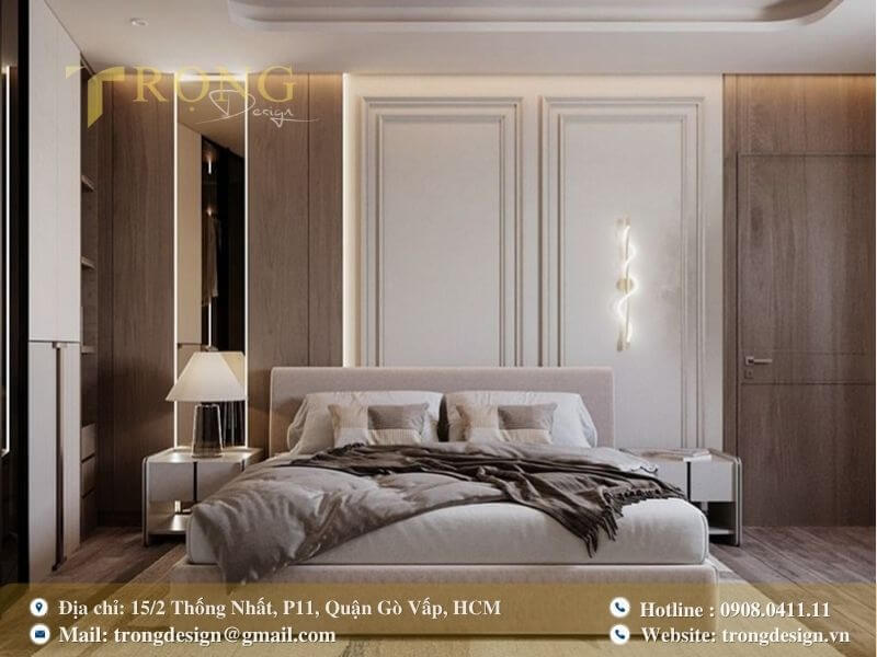 Hiện đại và ấm áp với sự kết hợp gỗ và be nhẹ nhàng.