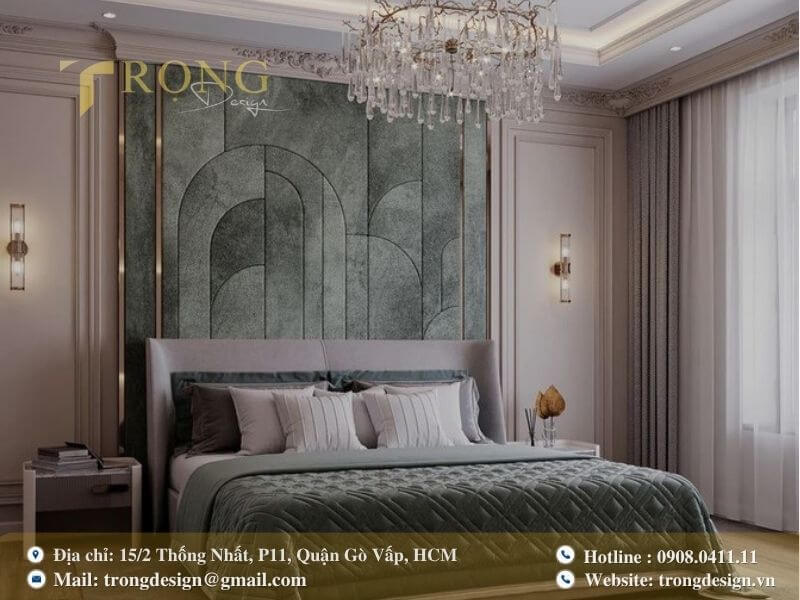 Vẻ đẹp tân cổ điển sang trọng với điểm nhấn xanh rêu.