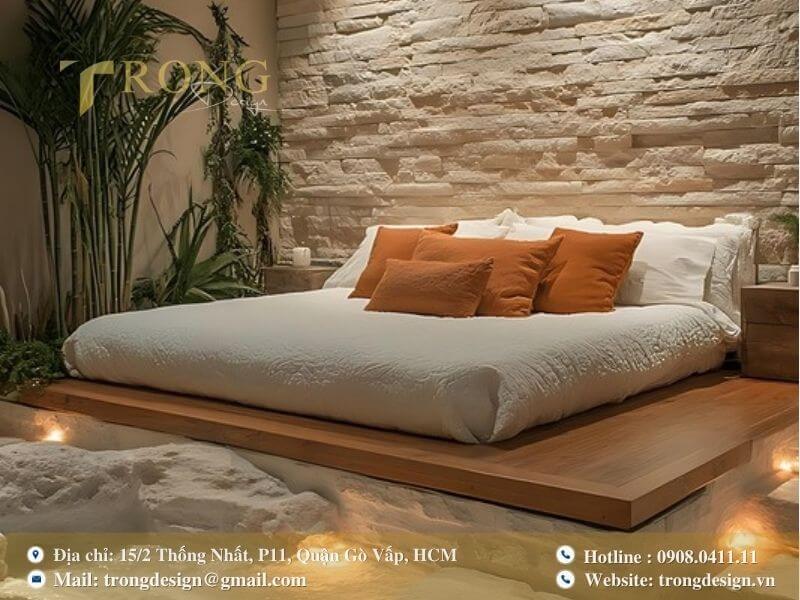 Phòng ngủ sang trọng thư giãn lấy cảm hứng từ spa.
