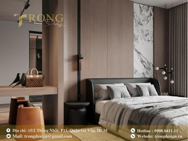 Hiện đại và sang trọng với sự pha trộn vật liệu tự nhiên.