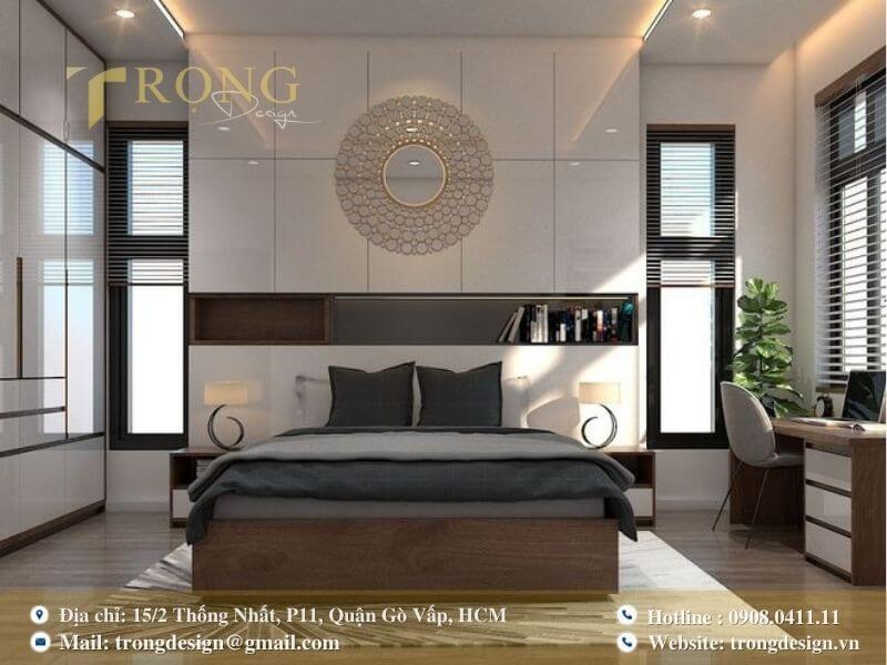 Phòng ngủ hiện đại và tiện nghi với thiết kế tối ưu ánh sáng tự nhiên.