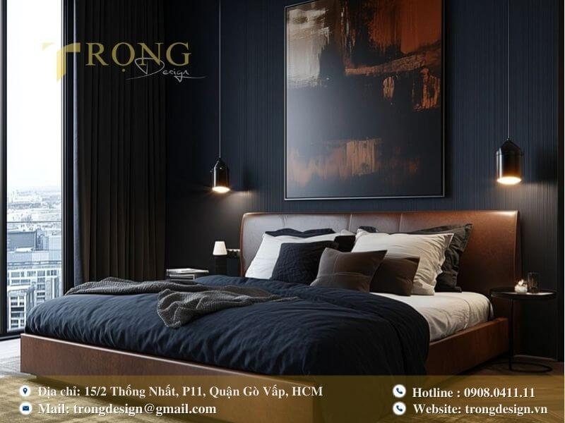 Thiết kế hiện đại với tông màu trầm ấm và không gian thư giãn.