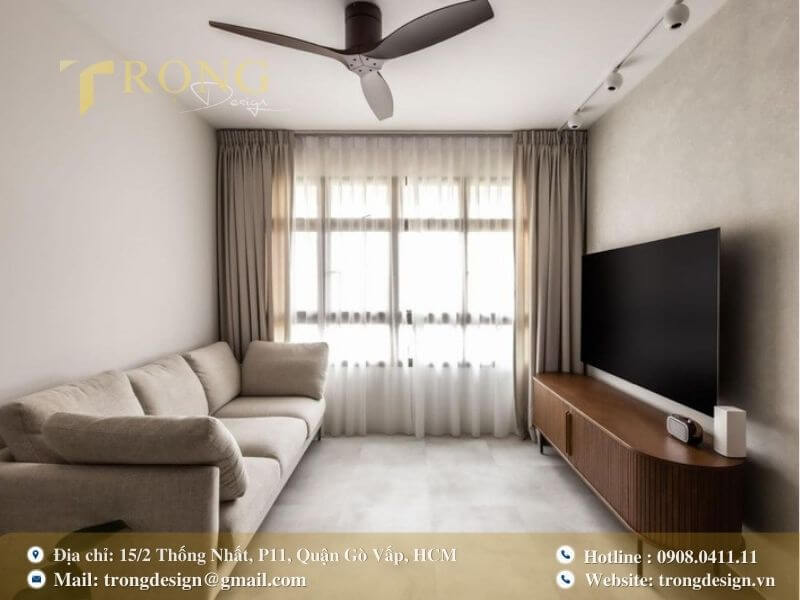 Phòng khách đơn giản, tinh tế, mang lại cảm giác yên bình cho người lớn tuổi.
