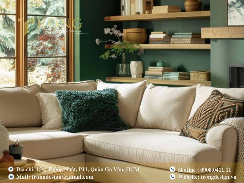 Ấm áp, hiện đại với những điểm nhấn màu sắc.