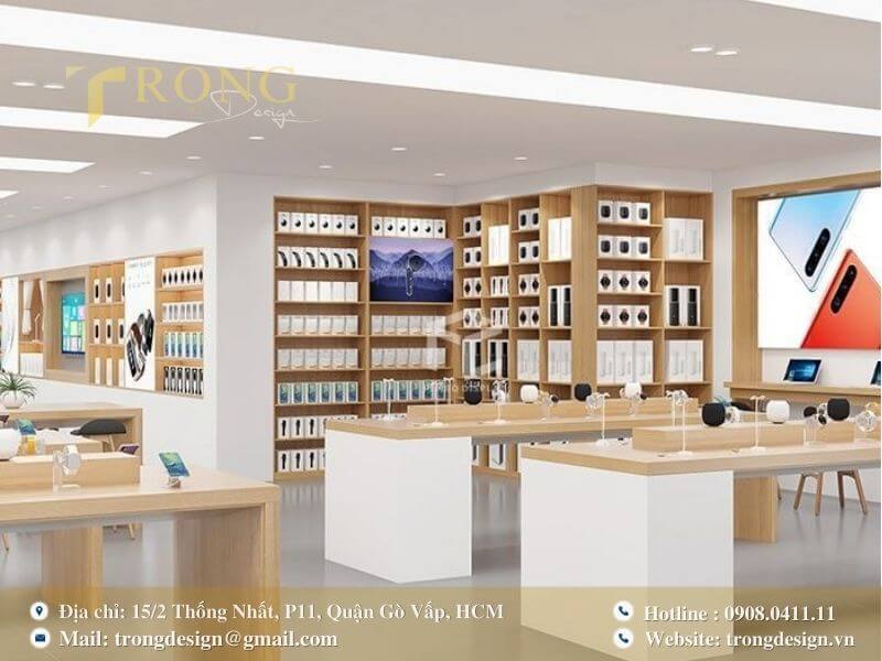 Thiết kế tối giản, sạch sẽ, sử dụng tông màu trắng và gỗ tạo cảm giác nhẹ nhàng.