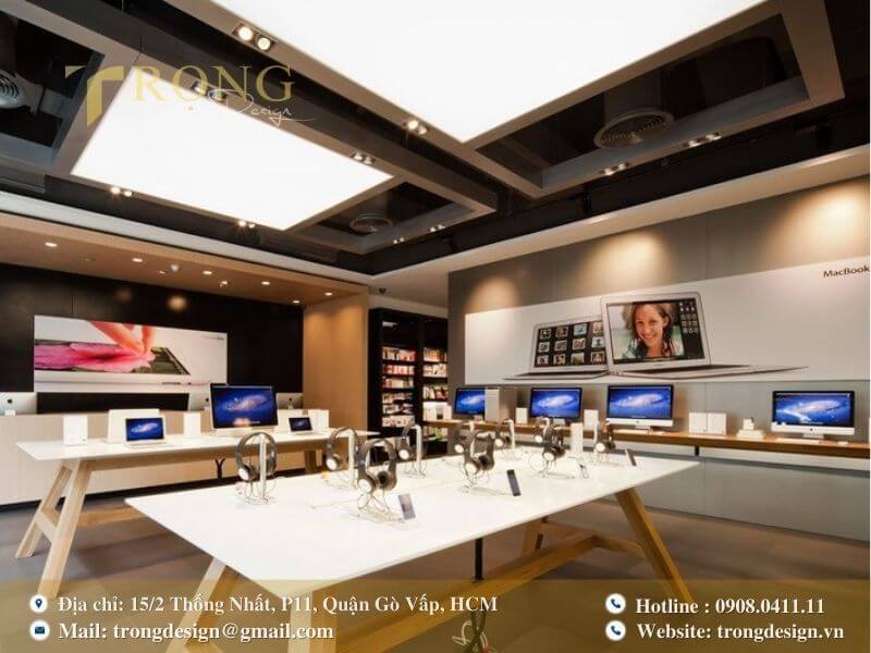 Thiết kế thanh lịch, tối giản theo phong cách showroom công nghệ.