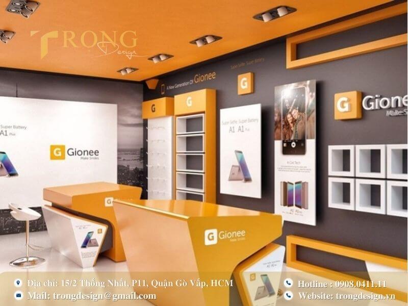 Phong cách thiết kế trẻ trung, năng động với tông màu cam và các hình khối độc đáo.