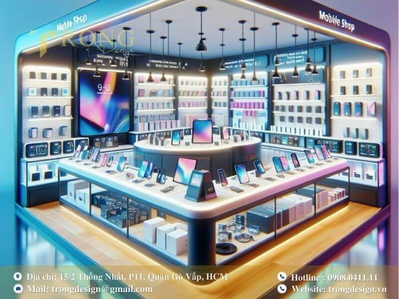 Phong cách tương lai, với ánh sáng neon và thiết kế góc cạnh độc đáo.