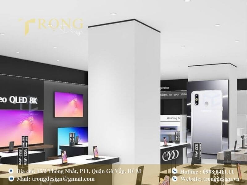 Thiết kế hiện đại với tông màu đen trắng tương phản mạnh mẽ
