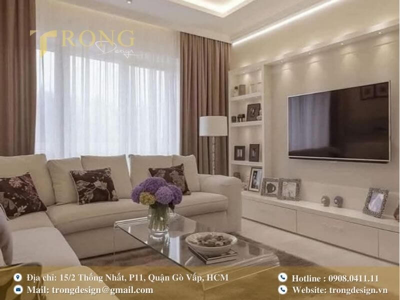 Ấm cúng và sang trọng với sự kết hợp của màu sắc và chất liệu.
