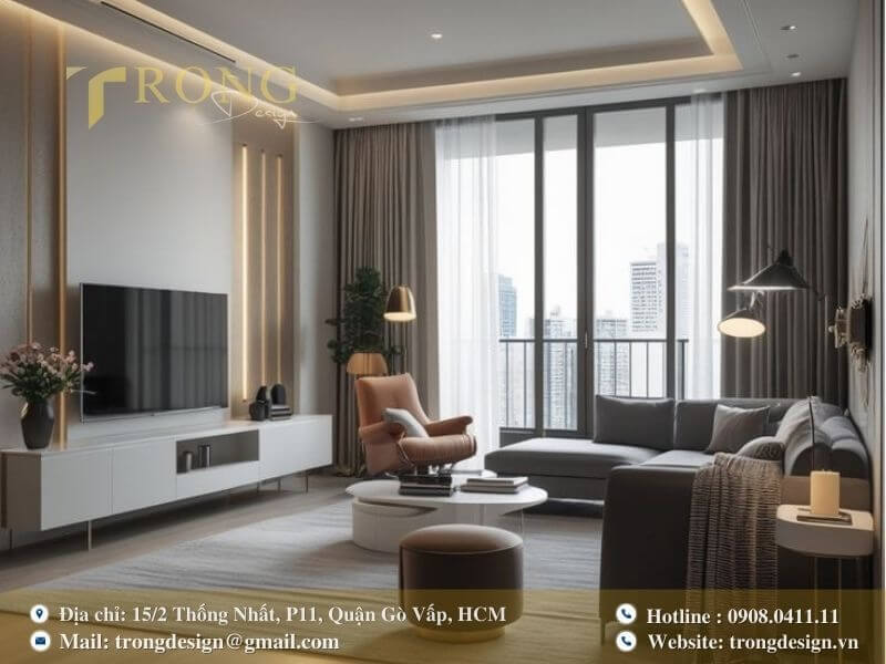 Thiết kế tối giản, ấm cúng với điểm nhấn là các đường nét trang trí tinh tế.