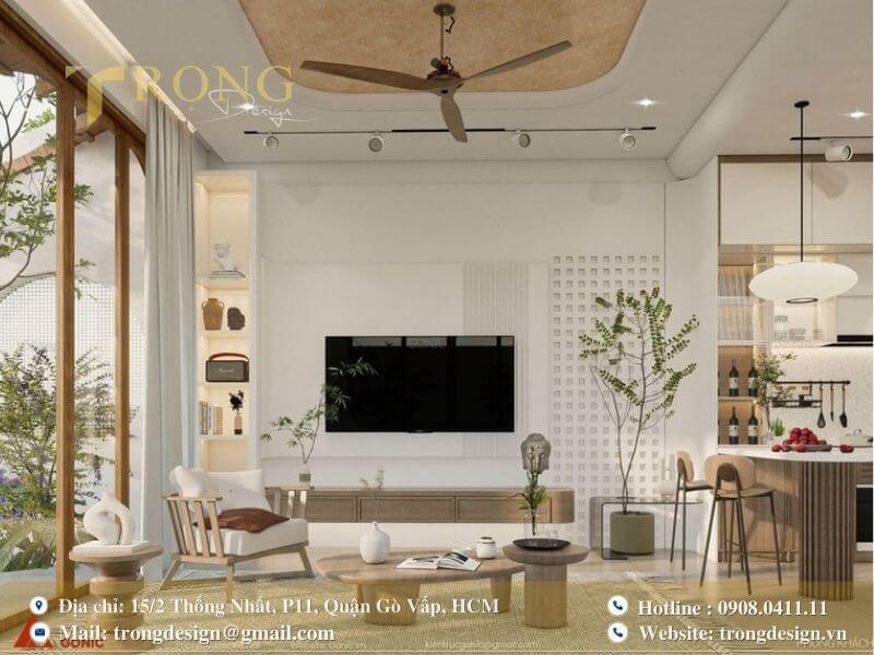 Không gian tối giản, hiện đại, hòa hợp với thiên nhiên.