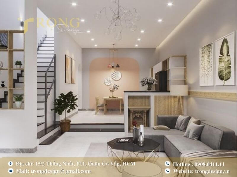Thiết kế hiện đại, ấm cúng với tông màu trung tính và điểm nhấn nhẹ nhàng.
