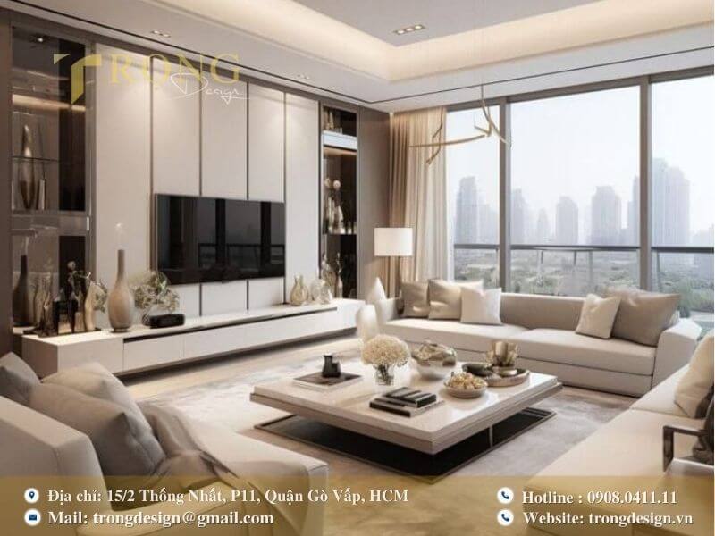 Thiết kế hiện đại, sang trọng với nội thất tích hợp và tầm nhìn thành phố.