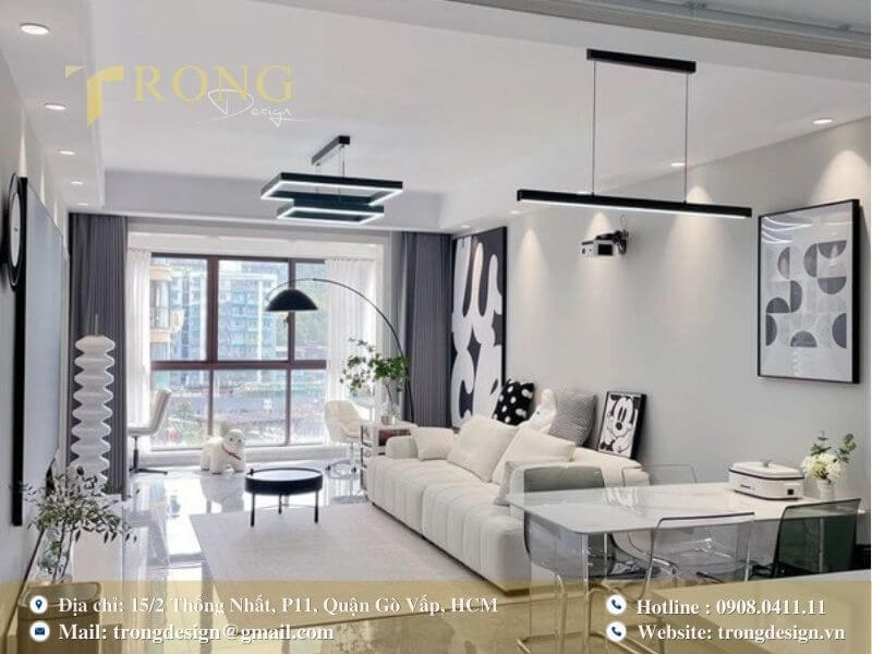 Kết hợp hài hòa giữa nội thất tối giản và nghệ thuật.