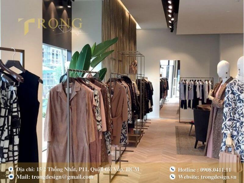 Cửa hàng thời trang nữ tính với các thiết kế nhẹ nhàng, sang trọng.