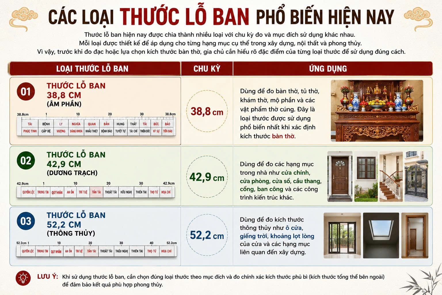 thước lỗ ban bàn thờ
