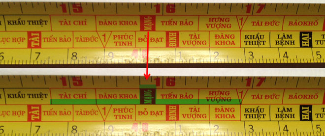thước lỗ ban bàn thờ