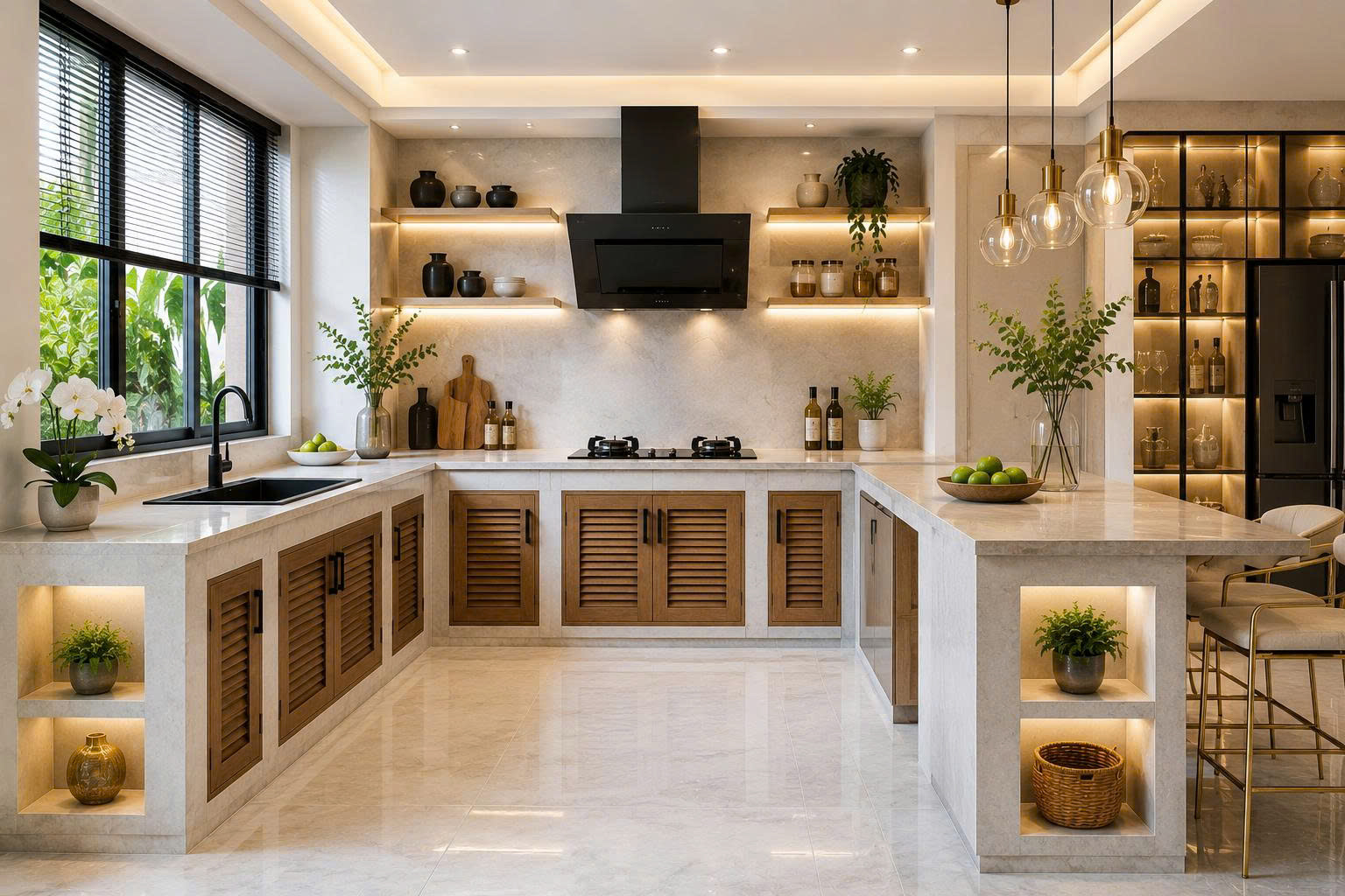 tủ bếp xây gạch