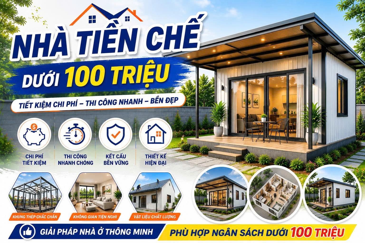 nhà tiền chế dưới 100 triệu