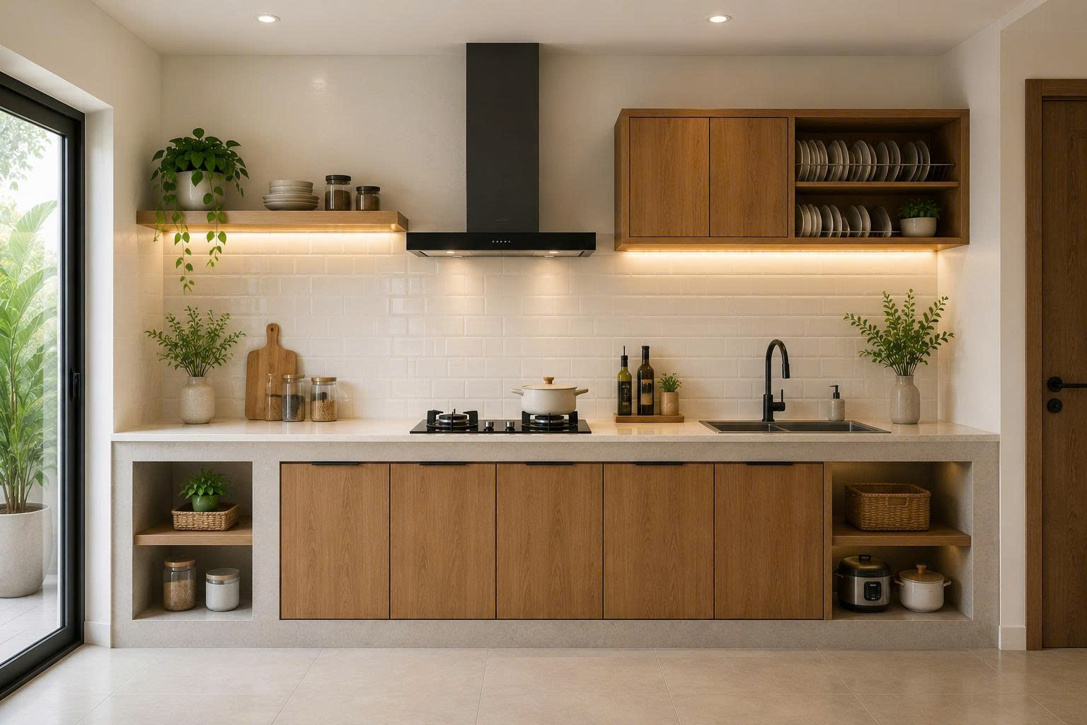 tủ bếp xây gạch
