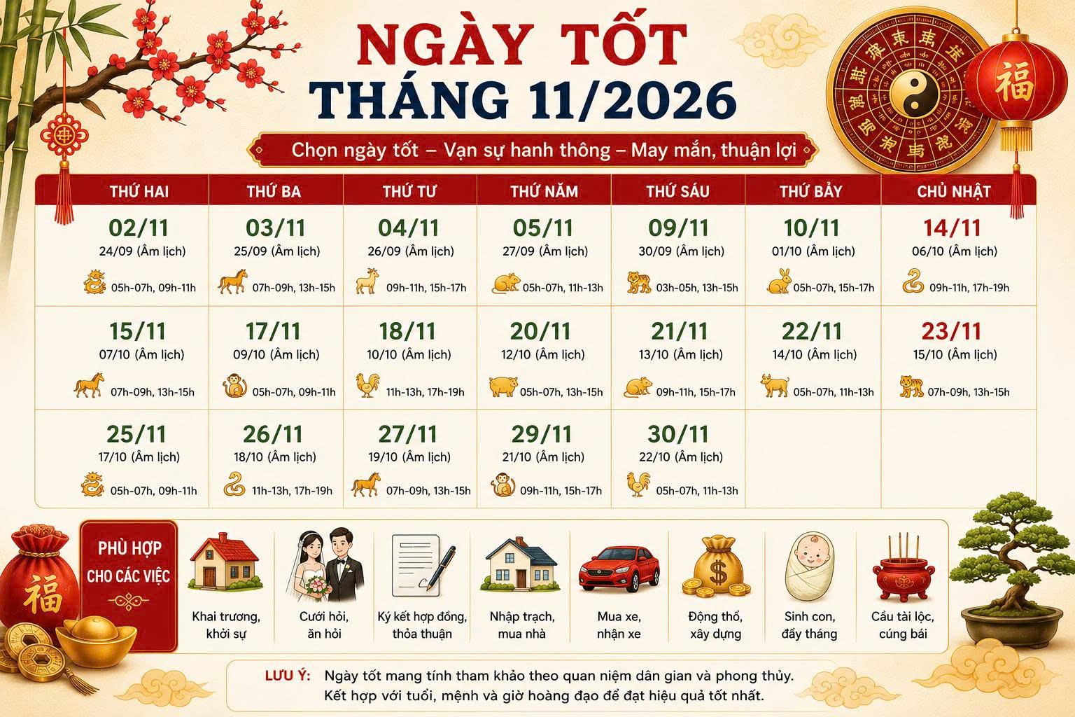 ngày tốt tháng 11