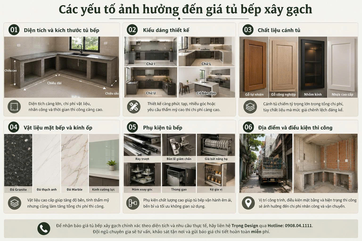 tủ bếp xây gạch