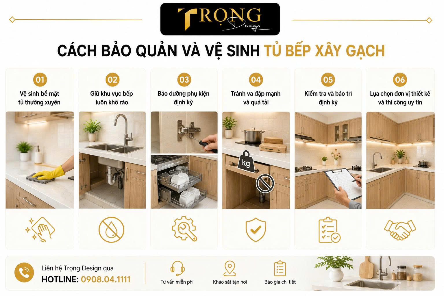 tủ bếp xây gạch