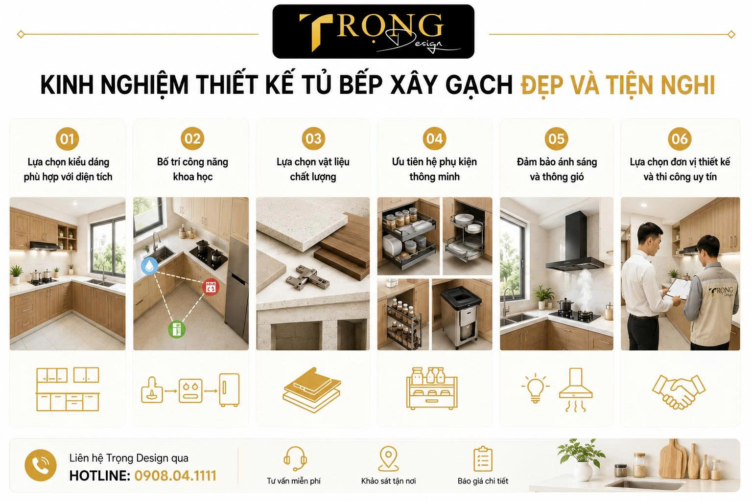 tủ bếp xây gạch