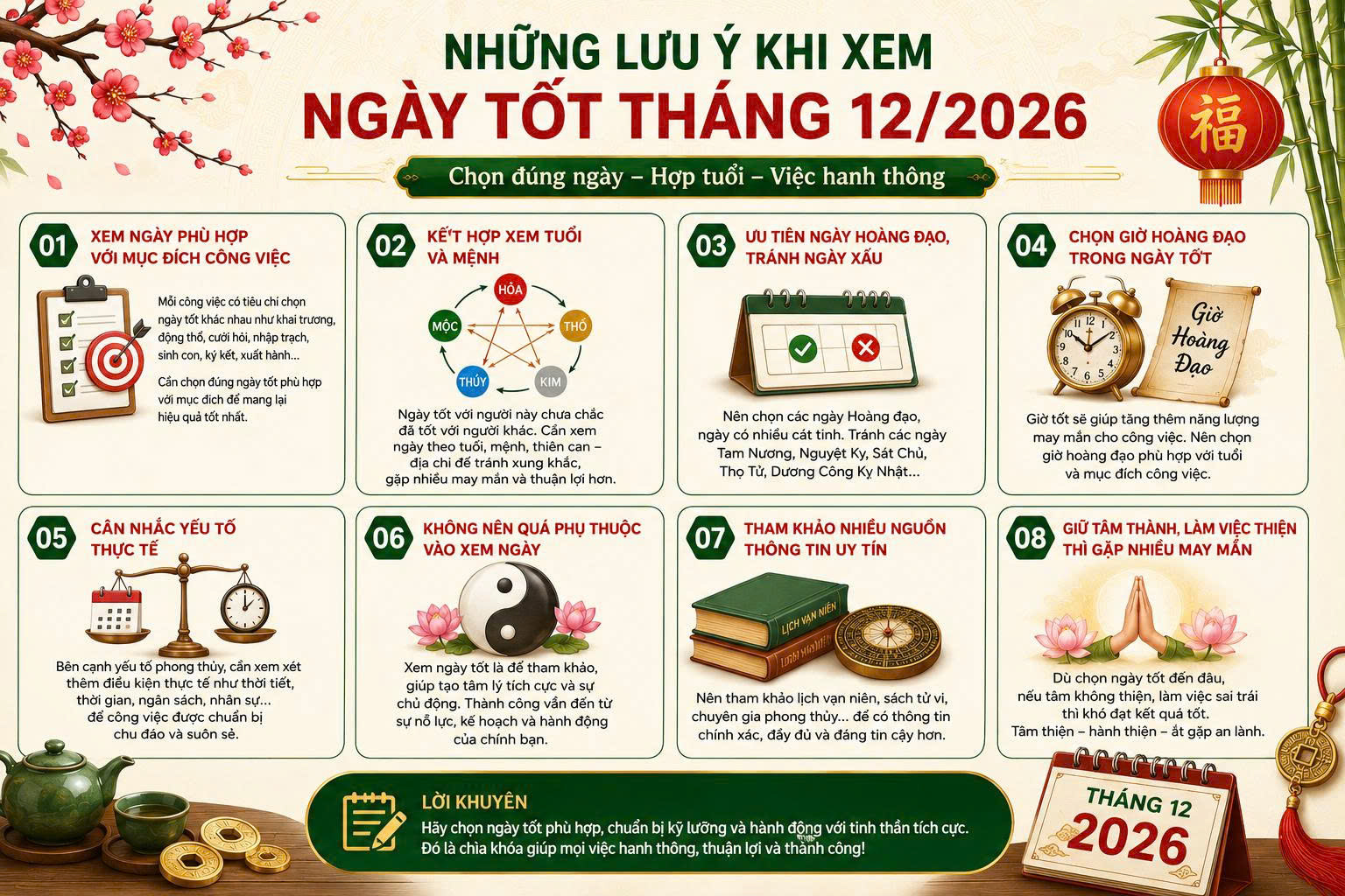 ngày tốt tháng 12