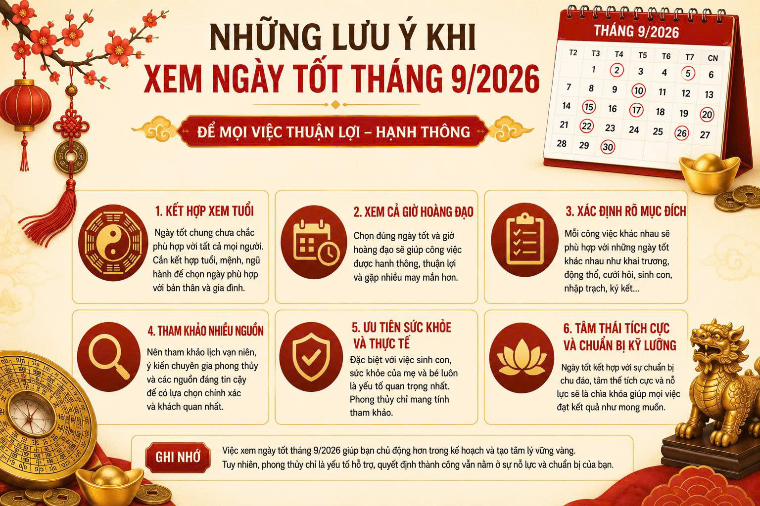 ngày tốt tháng 9