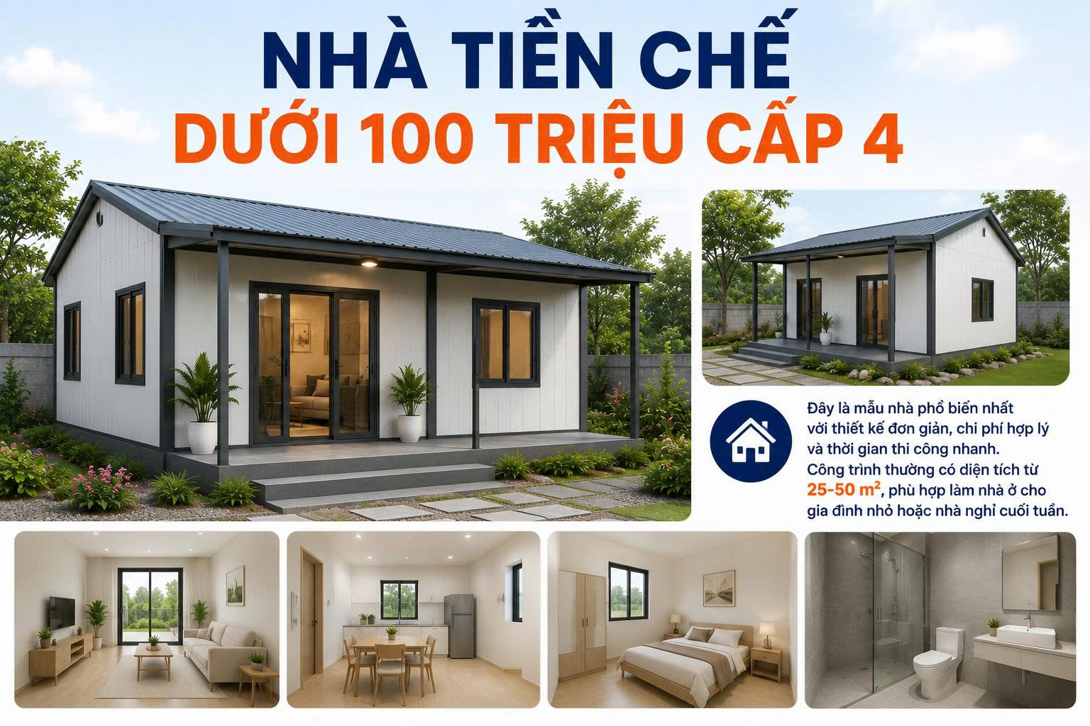 nhà tiền chế dưới 100 triệu