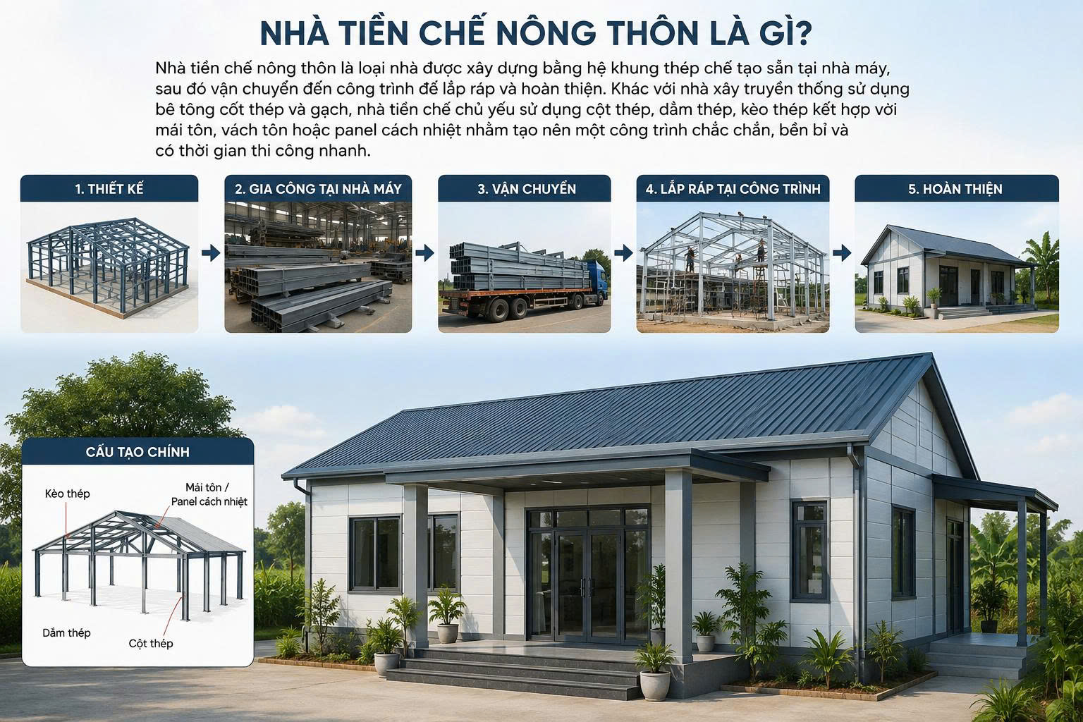 nhà tiền chế nông thôn