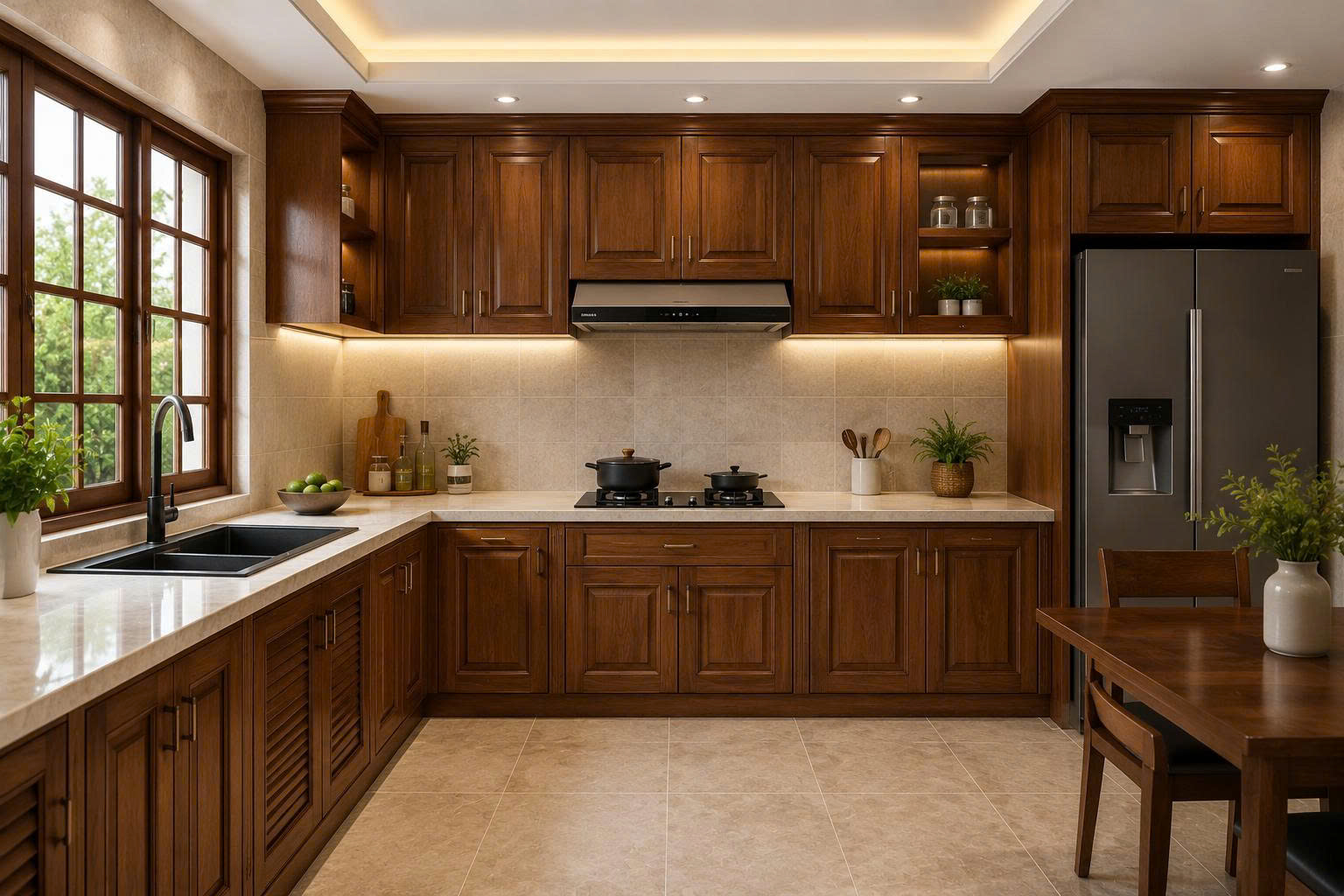 tủ bếp xây gạch