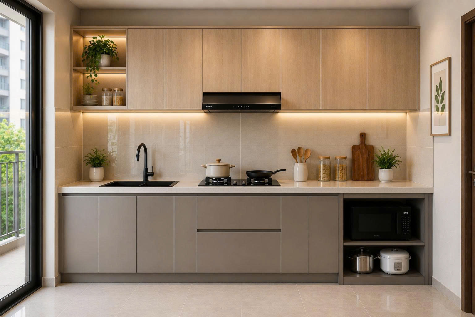 tủ bếp xây gạch