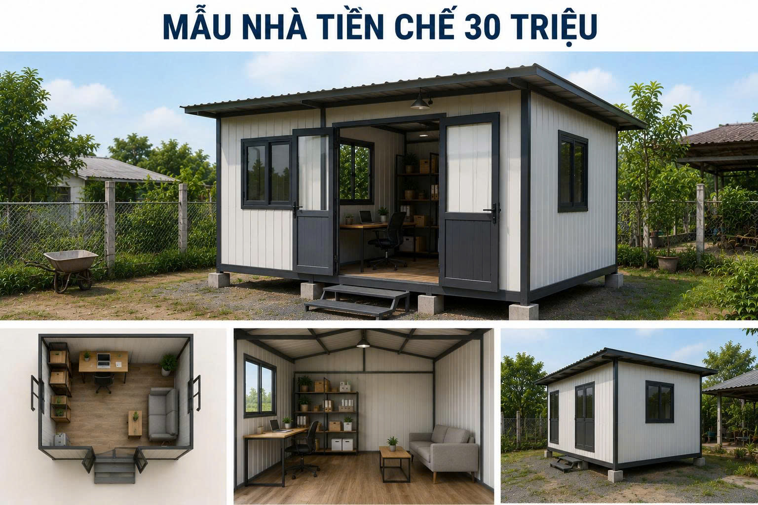 nhà tiền chế 30 triệu
